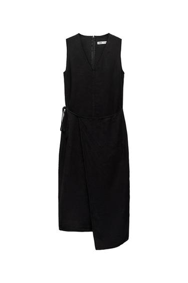 LINEN WRAP DRESS