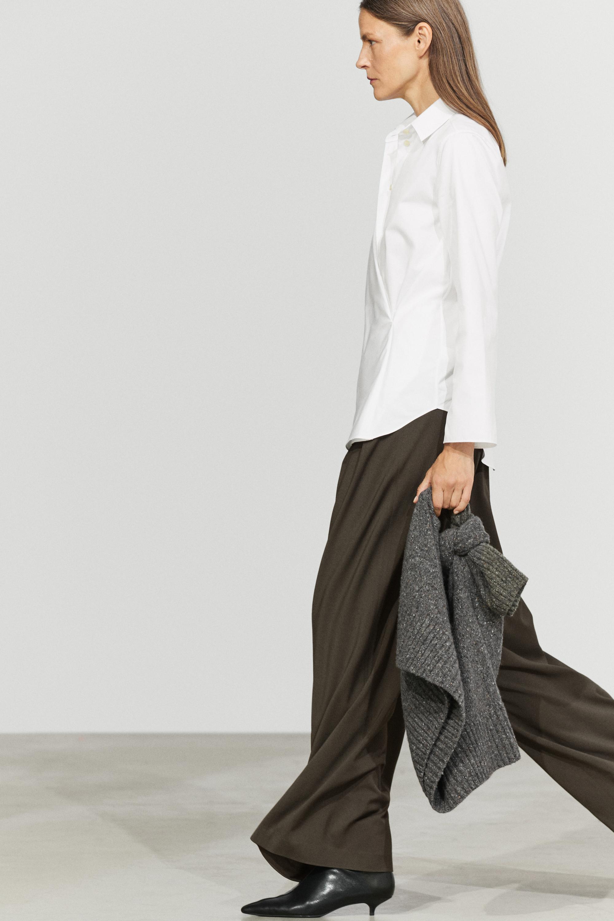100% cotton poplin crossover shirt