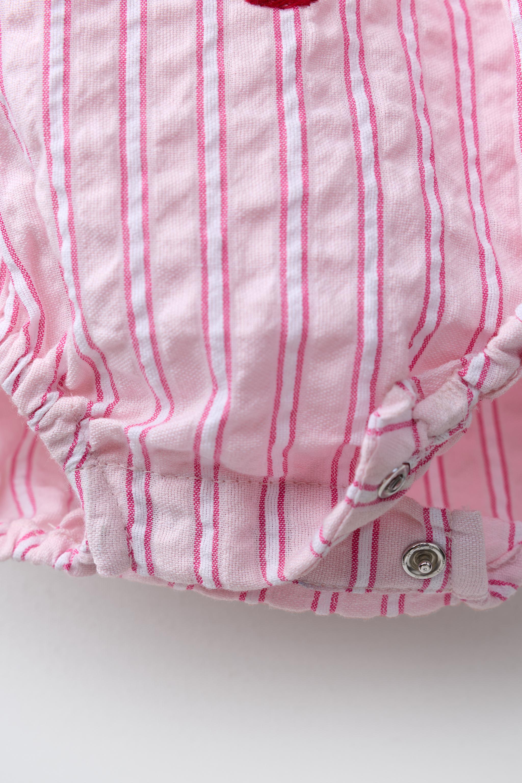 STRIPED AND EMBROIDERED ROMPER SISSEL EDELBO X ZARA KIDS
