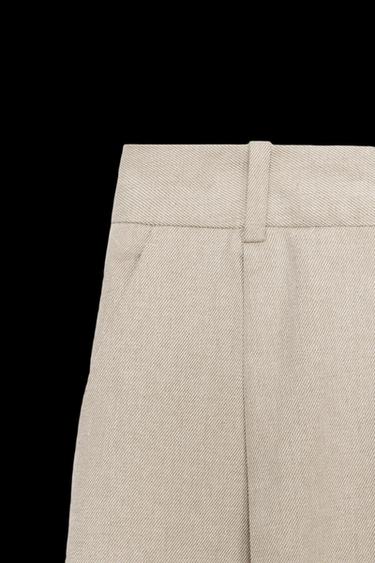 STRAIGHT-LEG DARTED TROUSERS - Light beige by Zara