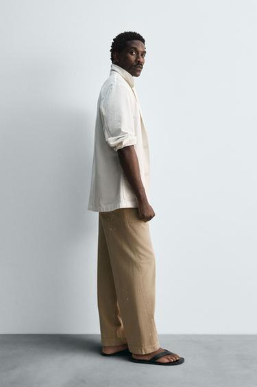 LIMITED EDITION PAINT SPLATTER TROUSERS - Sand by Zara - Image 3