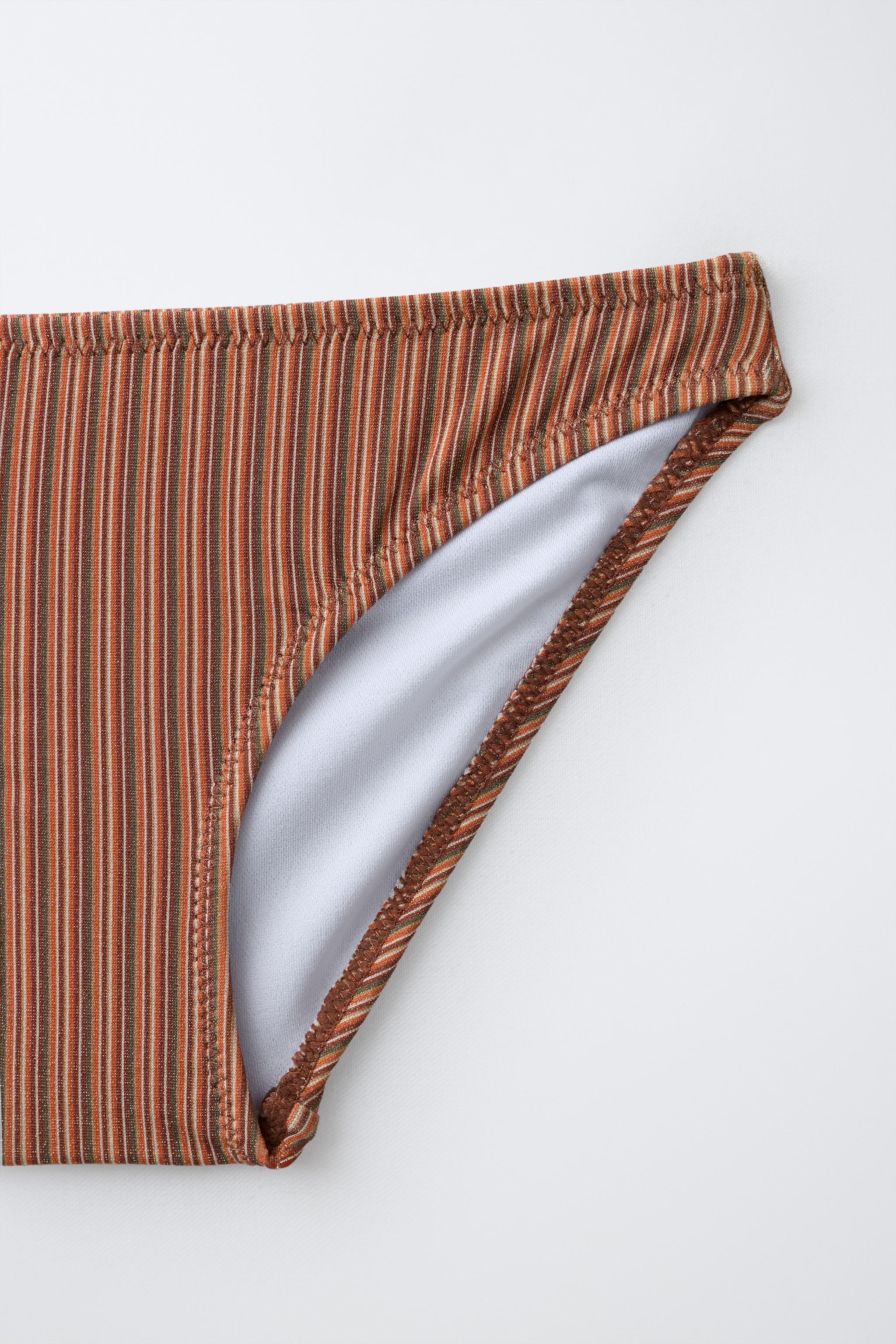 6-14 YEARS / ASYMMETRIC STRIPED SPARKLY BIKINI