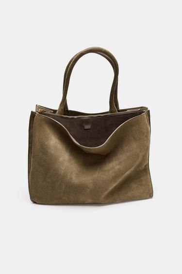 SAC MAXI CITY CUIR - Gris taupe de Zara - Image 3