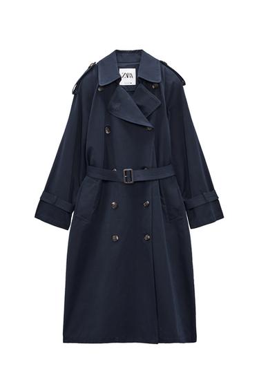 OVERSIZE WATER-REPELLENT TRENCH COAT WITH BELT