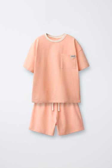 6-14 ГОДИНИ/ ЕДНОБОЈНИ ПИЖАМИ СО ЏЕБ - Портокалова од Zara