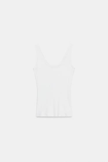 HAUT À BRETELLES COMBINÉ - Blanc de Zara - Image 5