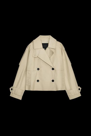 ZW COLLECTION WATER-REPELLENT SHORT TRENCH COAT - Light beige by Zara - Image 0