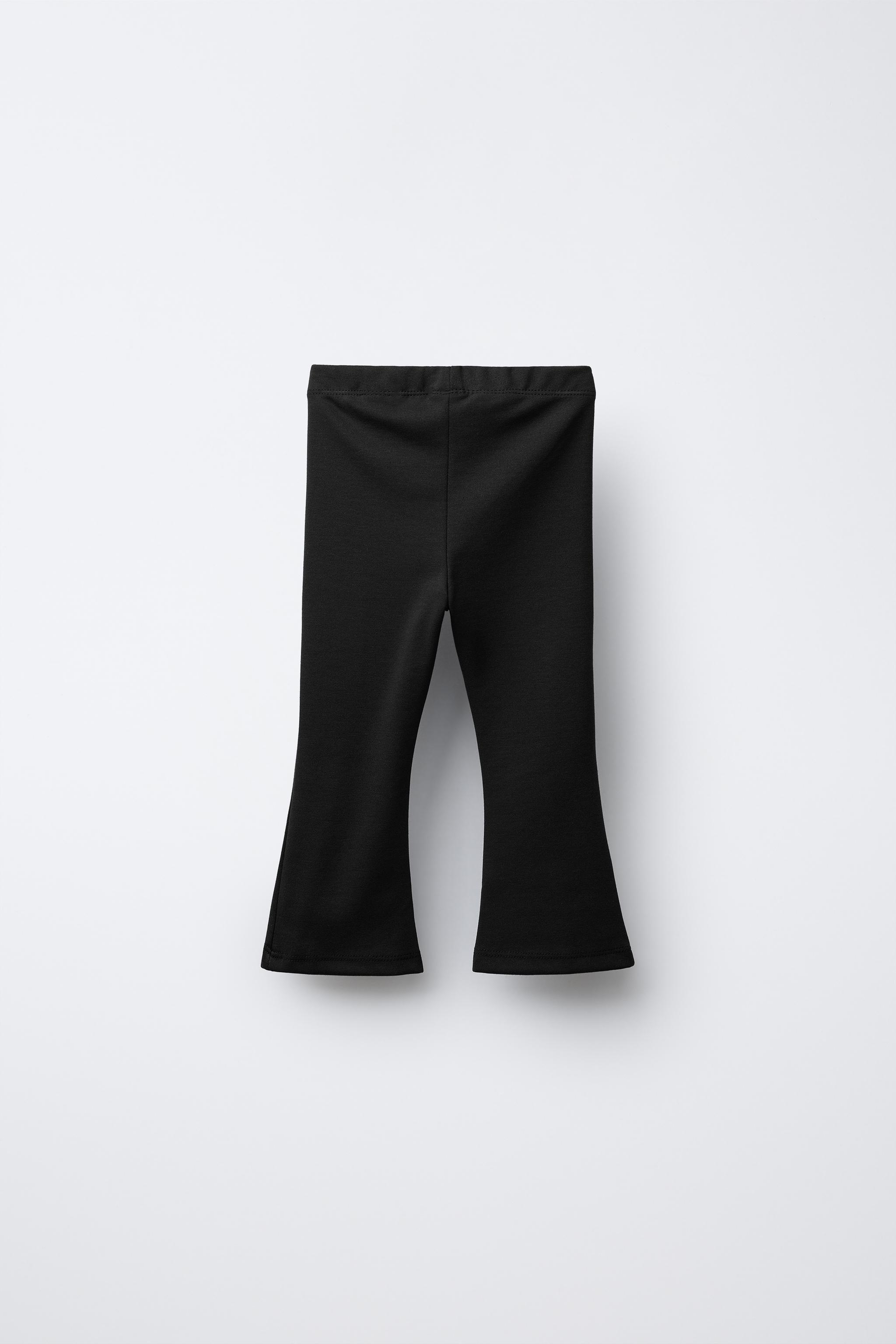 ☆ドイツ発*ZARA*新作*リボンスリットフレアレギンス☆ サラッと薄手リブ11分丈スリット入りフレアレギンス2枚組