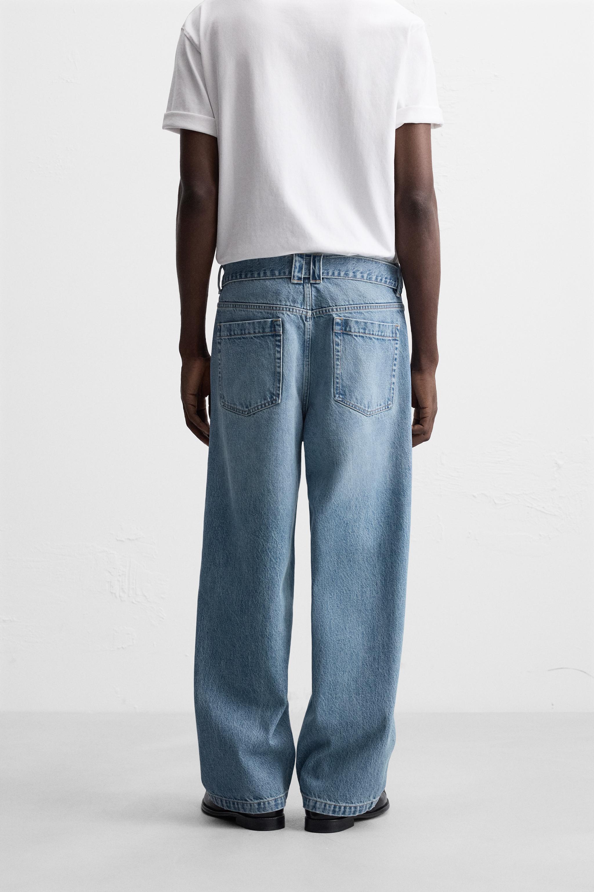 リラックスフィットベルト付きデニムパンツ - グレー | ZARA リラックスフィットベルト付きデニムパンツ - グレー | ZARA