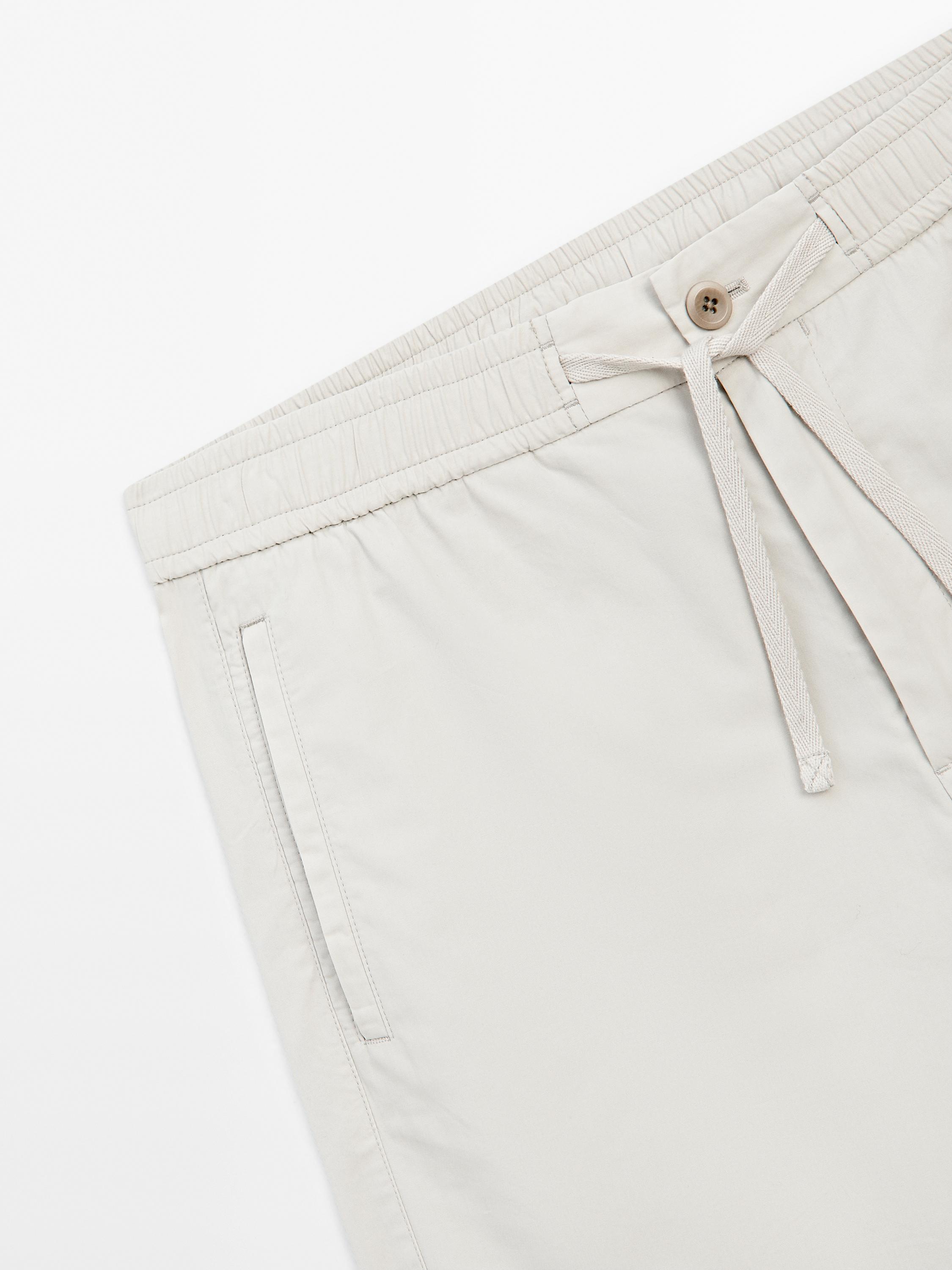 Jogger-fit poplin Bermuda shorts