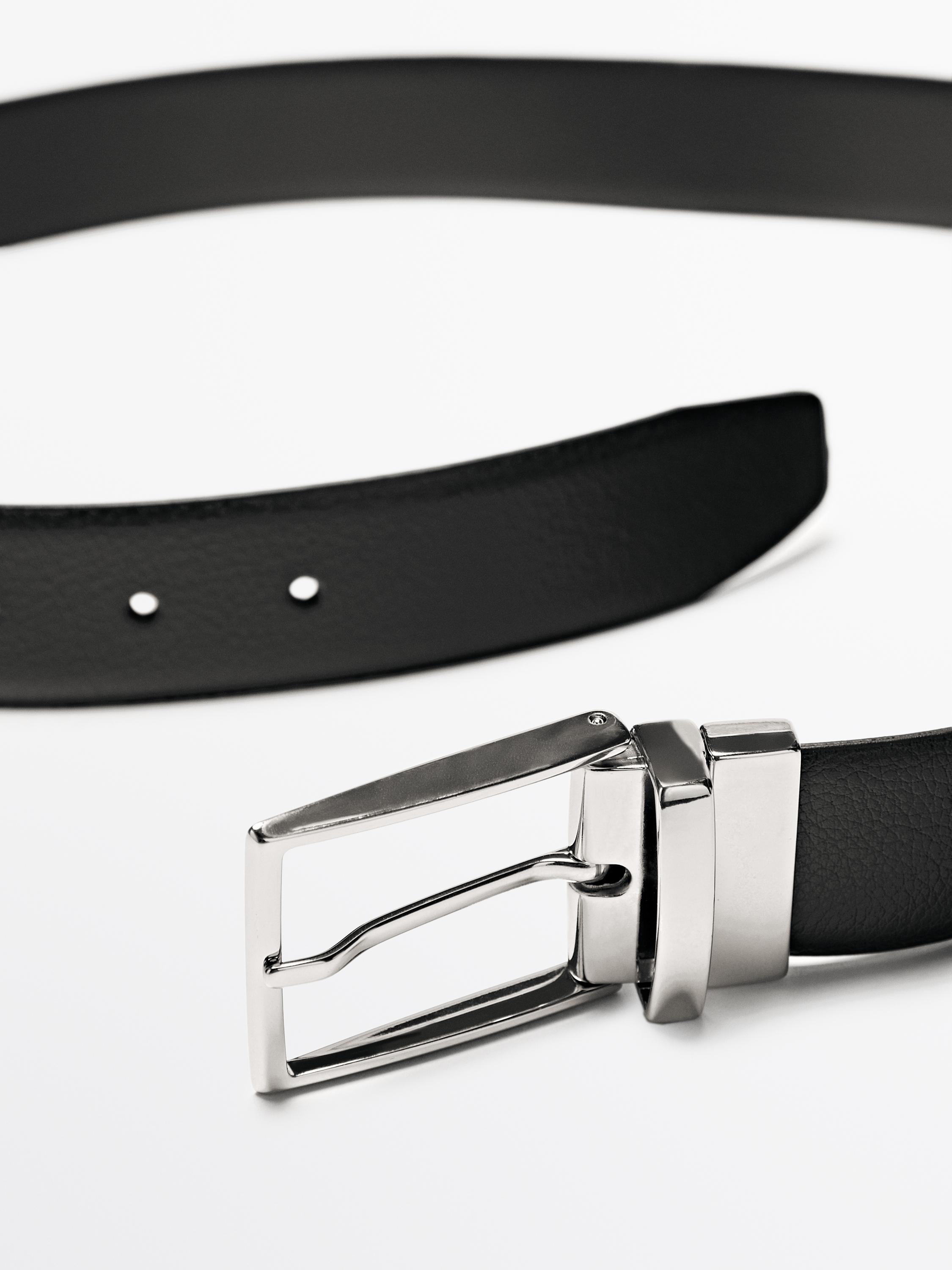 Reversible nappa leather belt