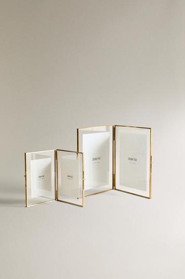 Zara GOLDEN DOUBLE PICTURE FRAME - Transparent - Image 0