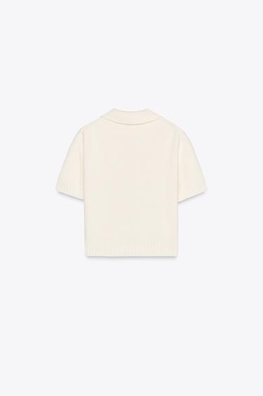 KNIT TOP WITH BOWS - Ecru by Zara - Image 4