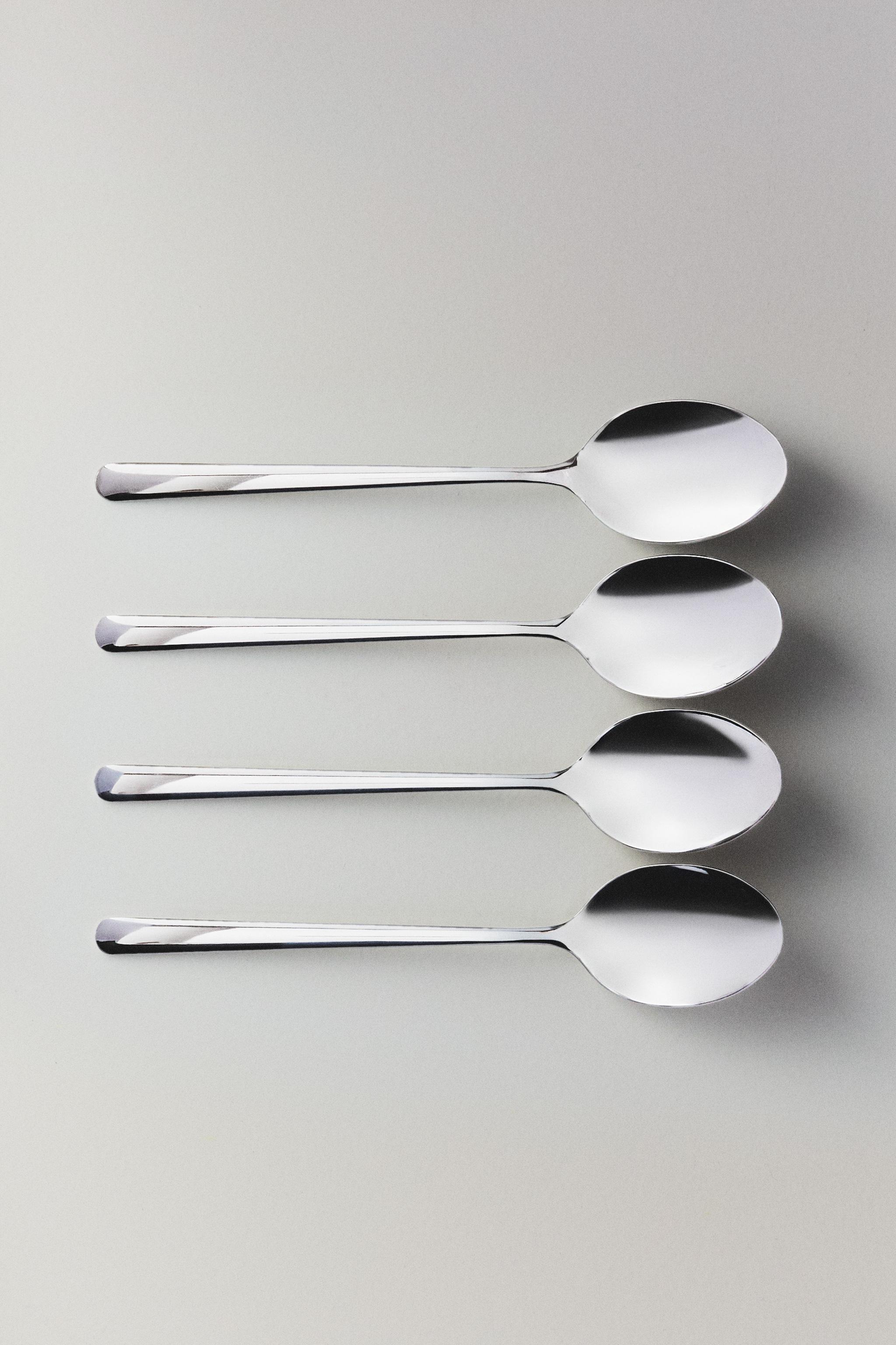 STEEL DESSERT SPOONS (PACK OF 4)