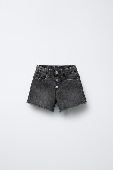 BERMUDA DENIM HIGH WAIST BOLSILLOS CORAZÓN - Negro de Zara