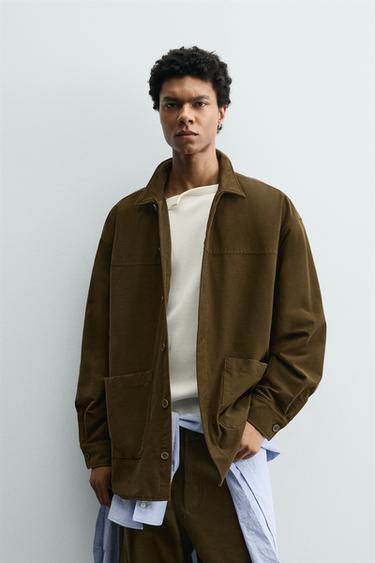 CAMISA OVERSIZED BOLSILLOS  SAMUEL DE SABOIA - kaki-med de Zara