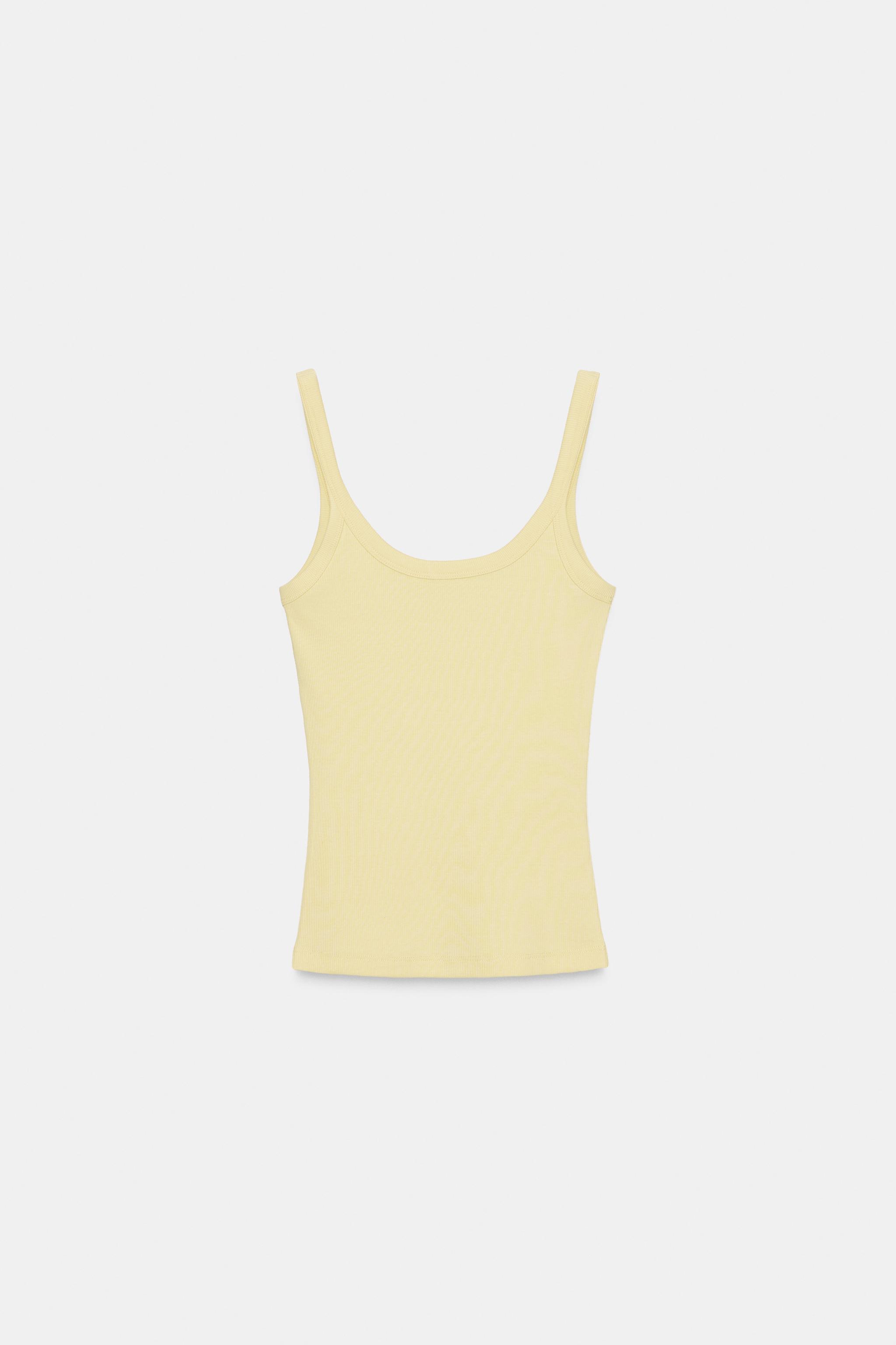 CAMISETA BÁSICA DE ALCINHA - Amarelo | ZARA Brasil
