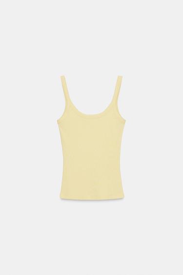 CAMISETA BÁSICA TIRANTES - Amarillo de Zara