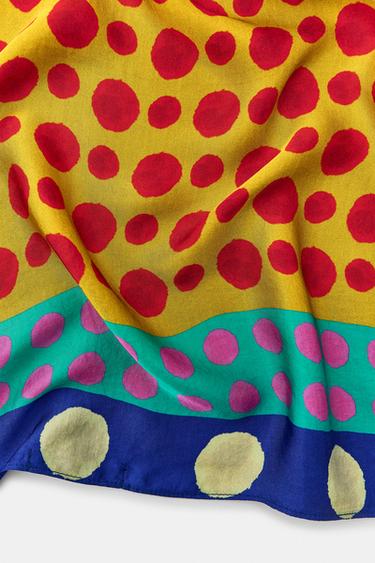 FOULARD À IMPRIMÉ POIS - Bleu de Zara - Image 3