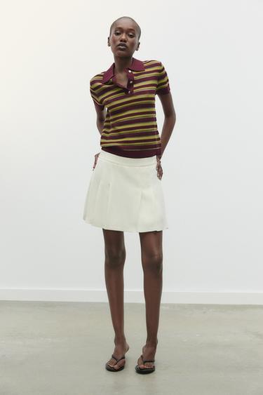 Zara PLEATED SHORTS - Ecru - Image 0