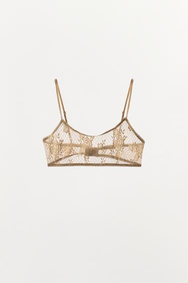 BRALETTE ENCAJE - Dorado de Zara