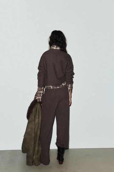PANTALON LARGE SOFT - Marron chiné de Zara - Image 4