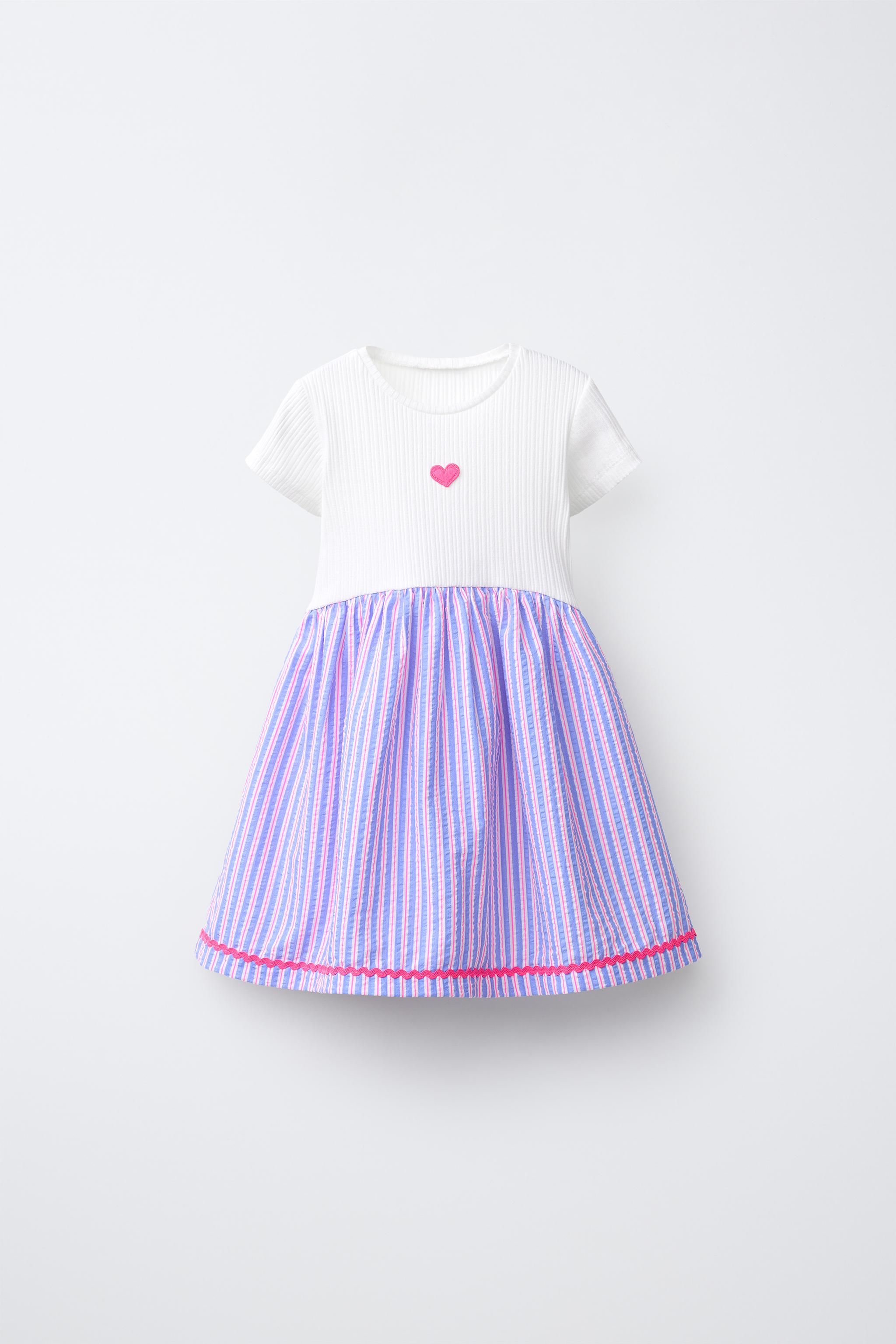 COMBINATION EMBROIDERED DRESS — Ecru