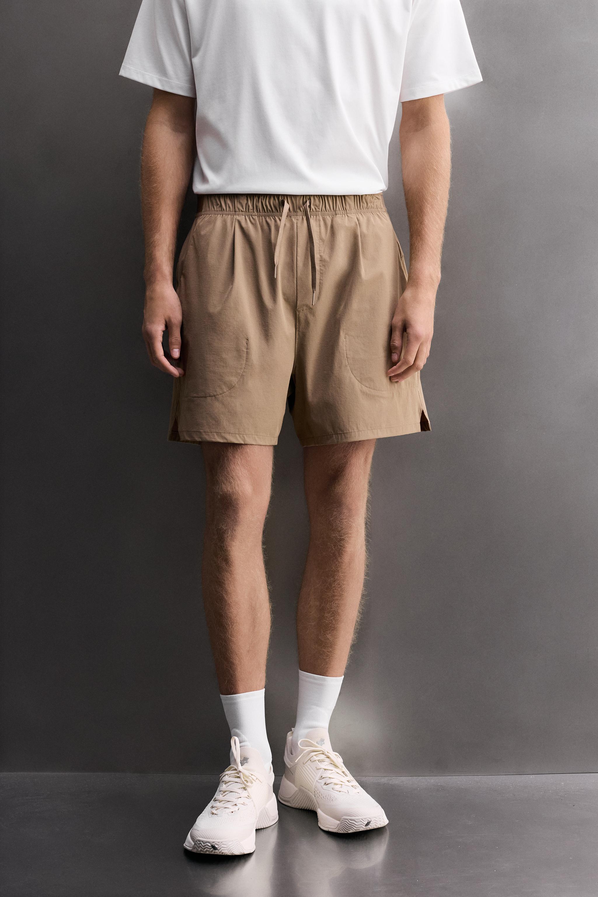 7" TECHNICAL TRAINING SHORTS — Light brown