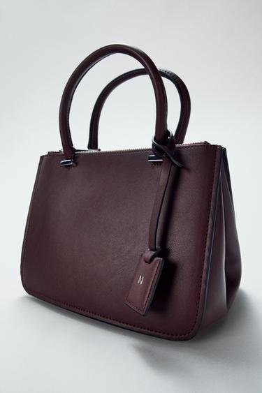 MINI CITY BAG WITH DOUBLE HANDLE - Burgundy Red by Zara
