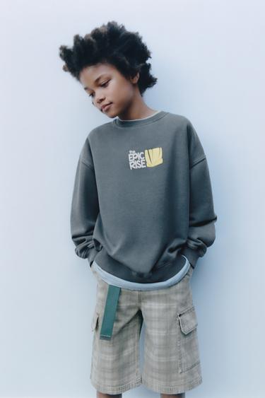 CHECK BERMUDA SHORTS - Light khaki by Zara