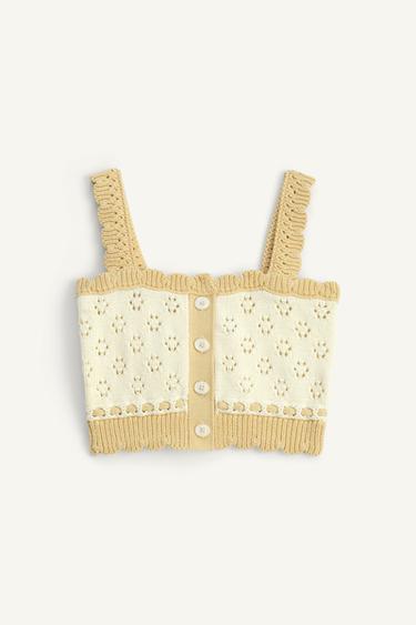 LIMITED EDITION OPENWORK KNIT TOP - Ecru by Zara - Image 5