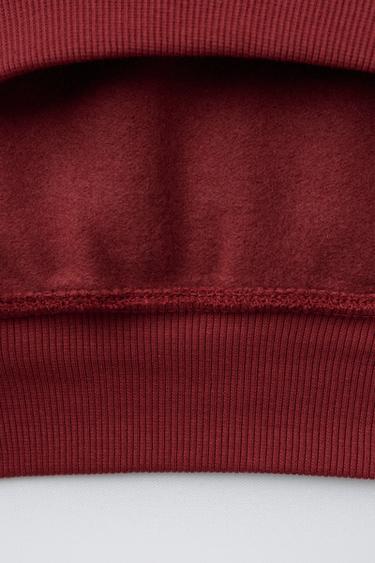 SWEAT À CAPUCHE BASIQUE - Rouge de Zara - Image 3