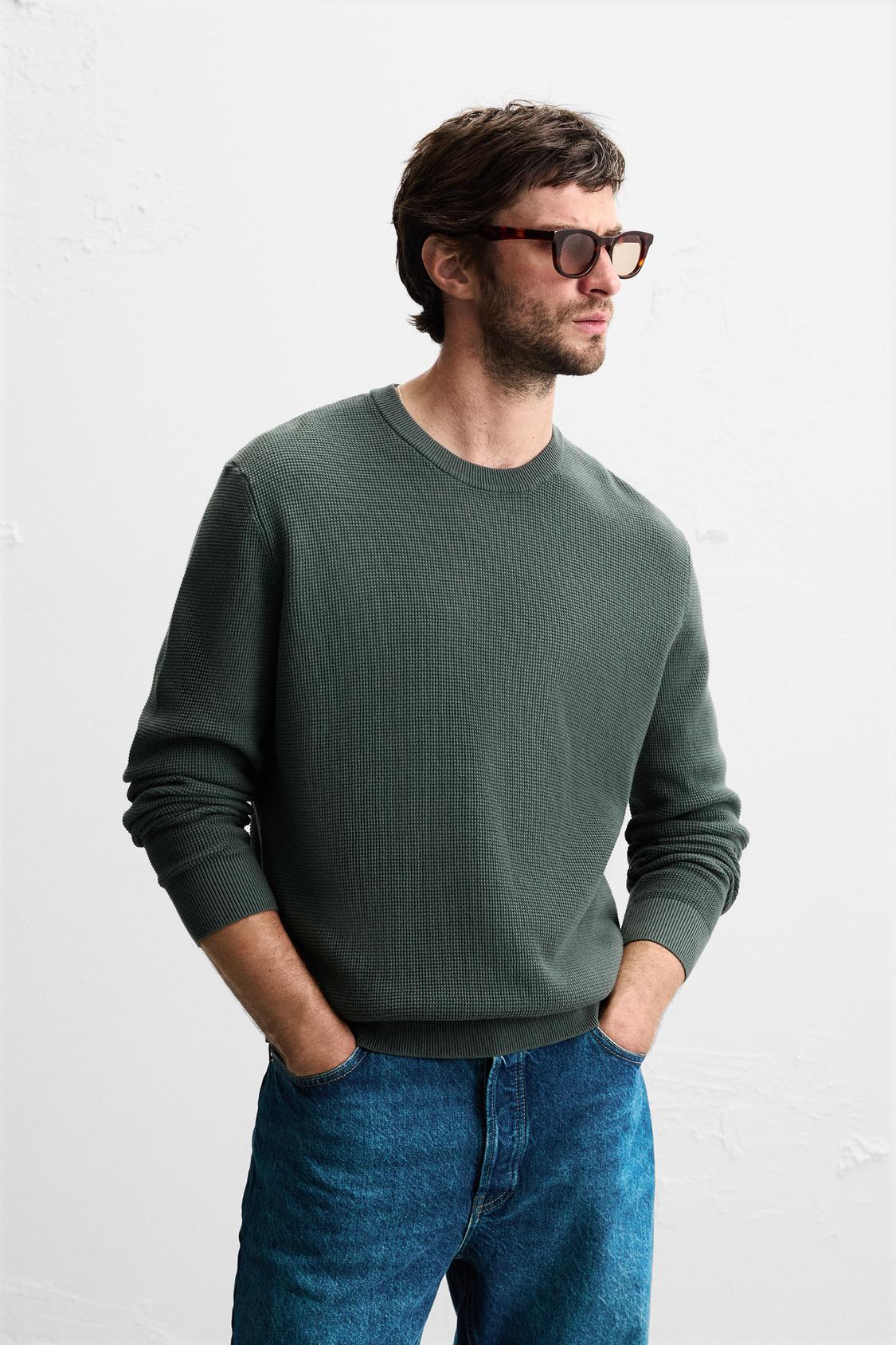 REGULAR FIT TEXTURED SWEATER