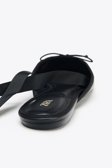 FLAT SLINGBACK BALLET FLATS - Black by Zara - Image 5