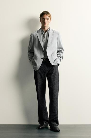 NON-IRON TECHNICAL REGULAR FIT BLAZER - Grey by Zara