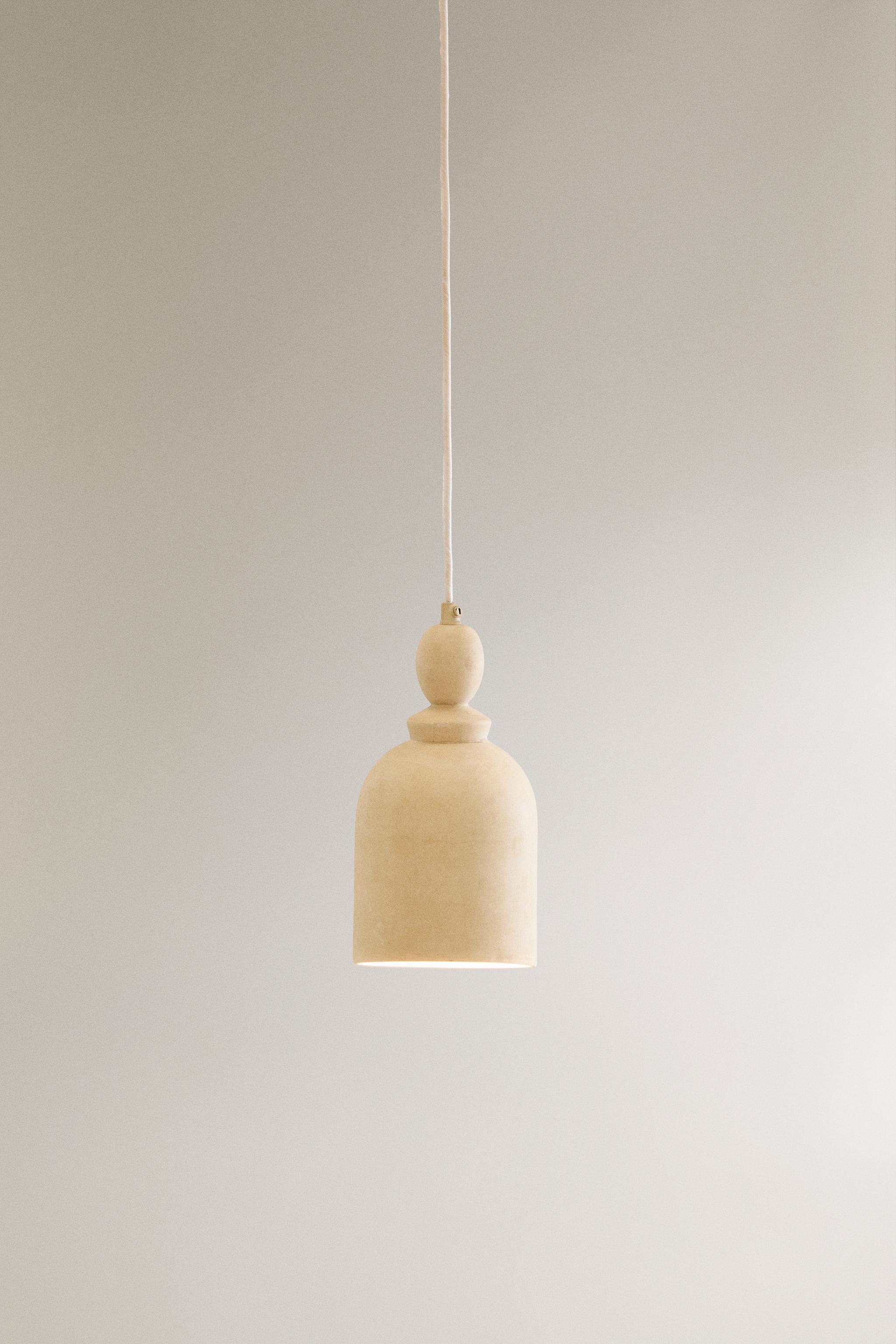 LARGE CERAMIC CEILING LAMP — Beige