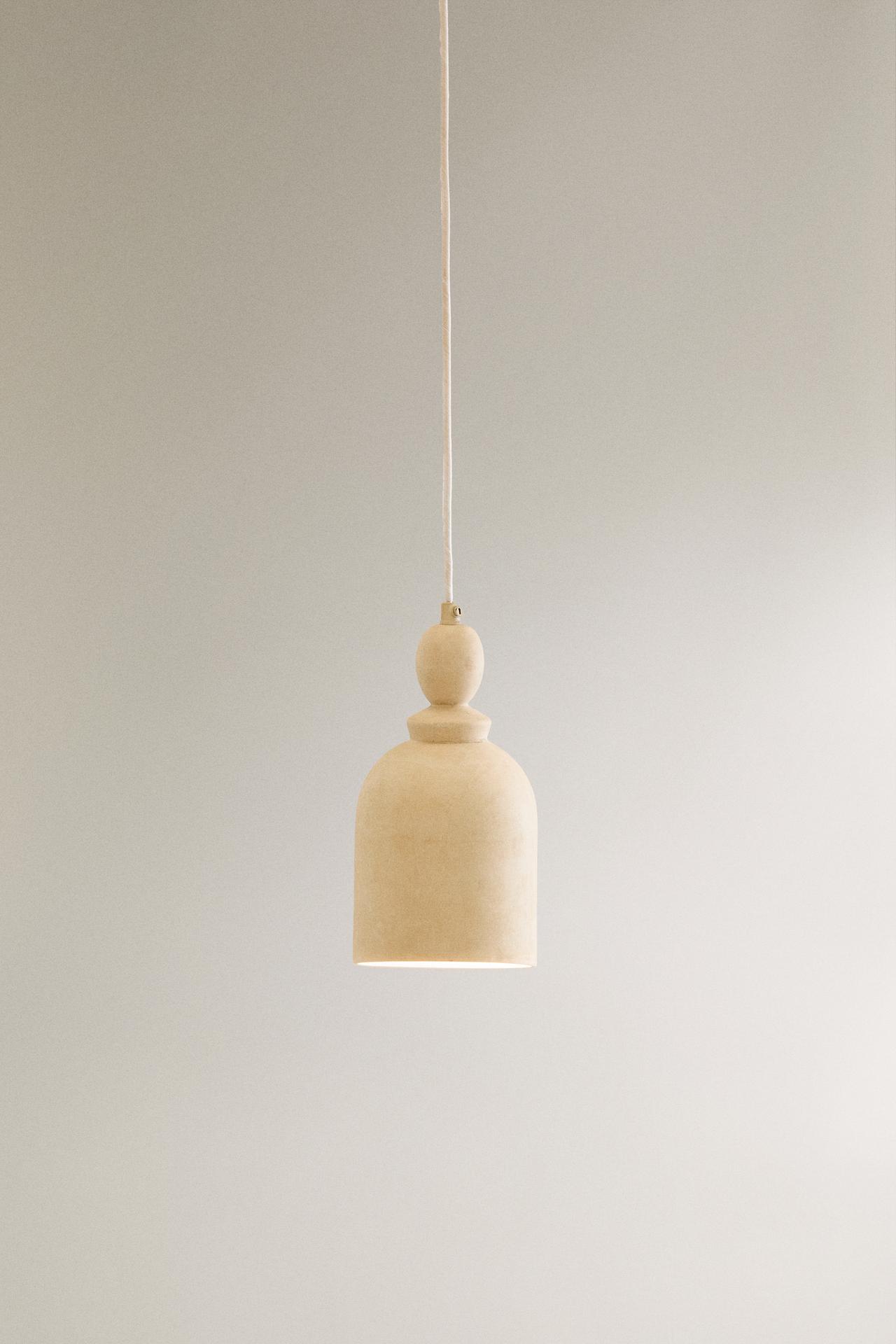 LARGE CERAMIC CEILING LAMP — Beige