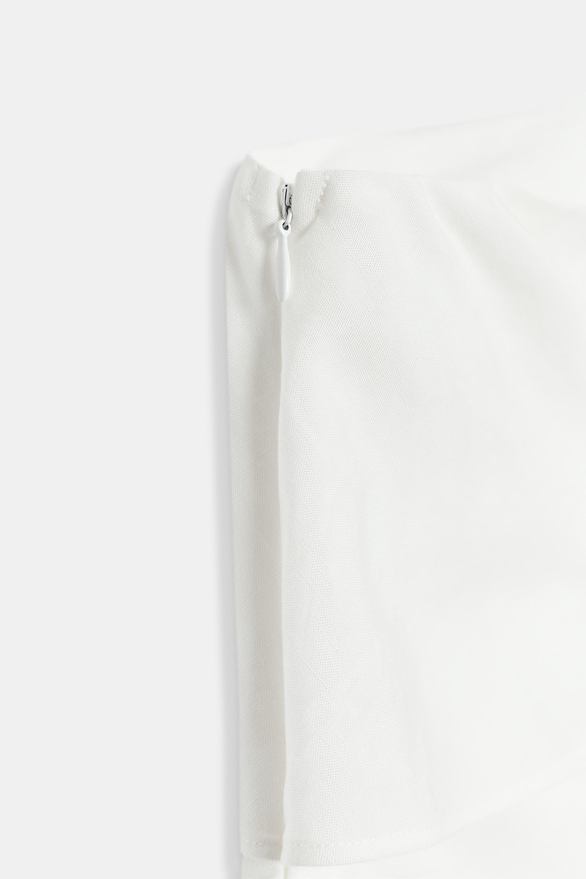 ROBE ASYMÉTRIQUE À VOLANTS EN LIN ZW COLLECTION