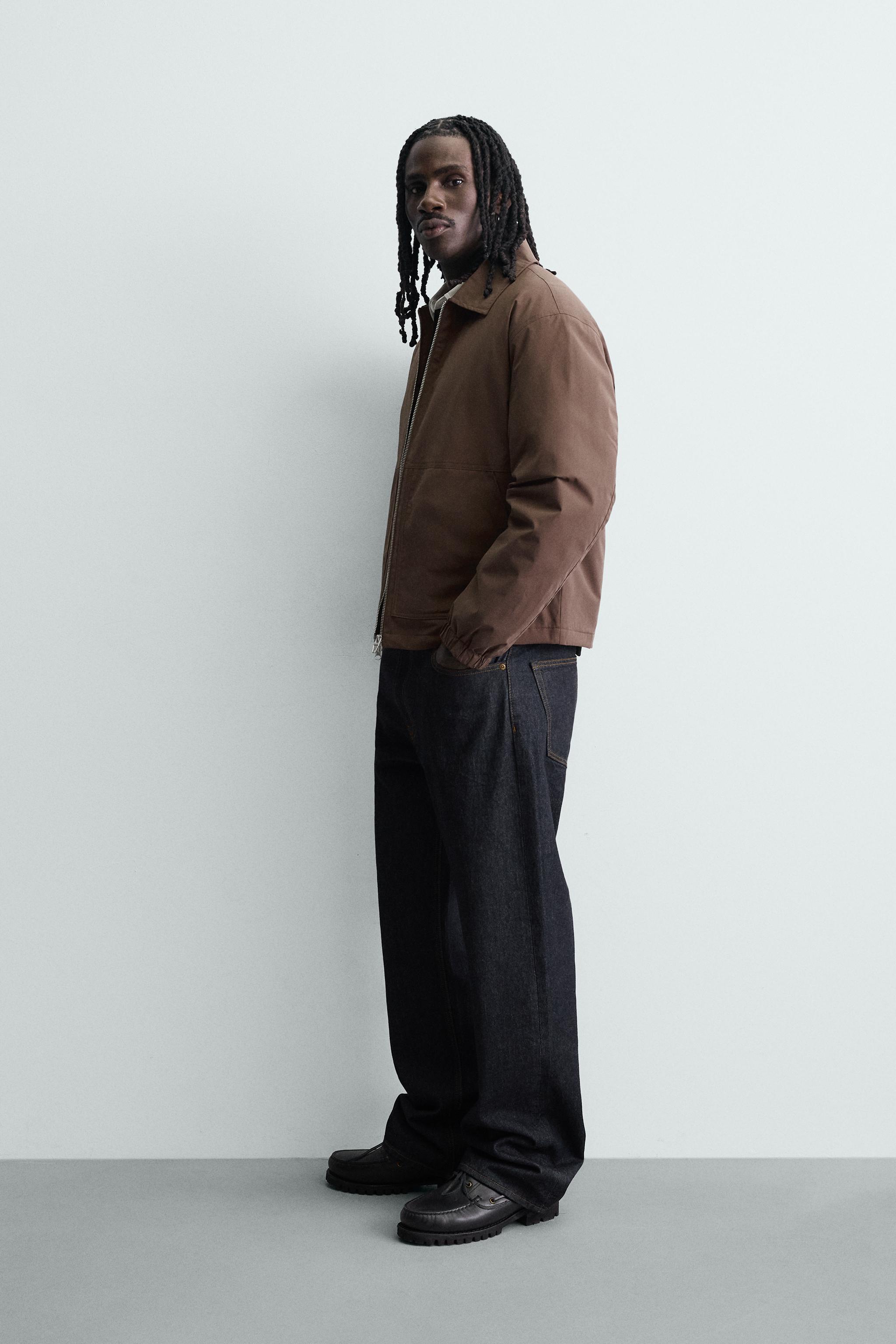 RELAXED FIT TECHNICAL JACKET - Brown | ZARA United States