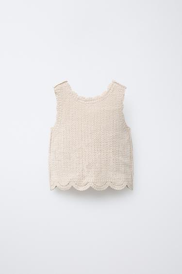 HAUT EN MAILLE CROCHET - Écru de Zara - Image 1
