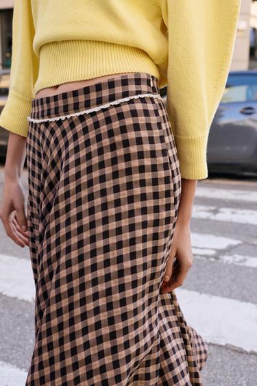 GINGHAM LACE SKIRT - Multicoloured by Zara - Image 3