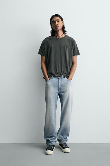 STRAIGHT FIT JEANS - Light blue by Zara