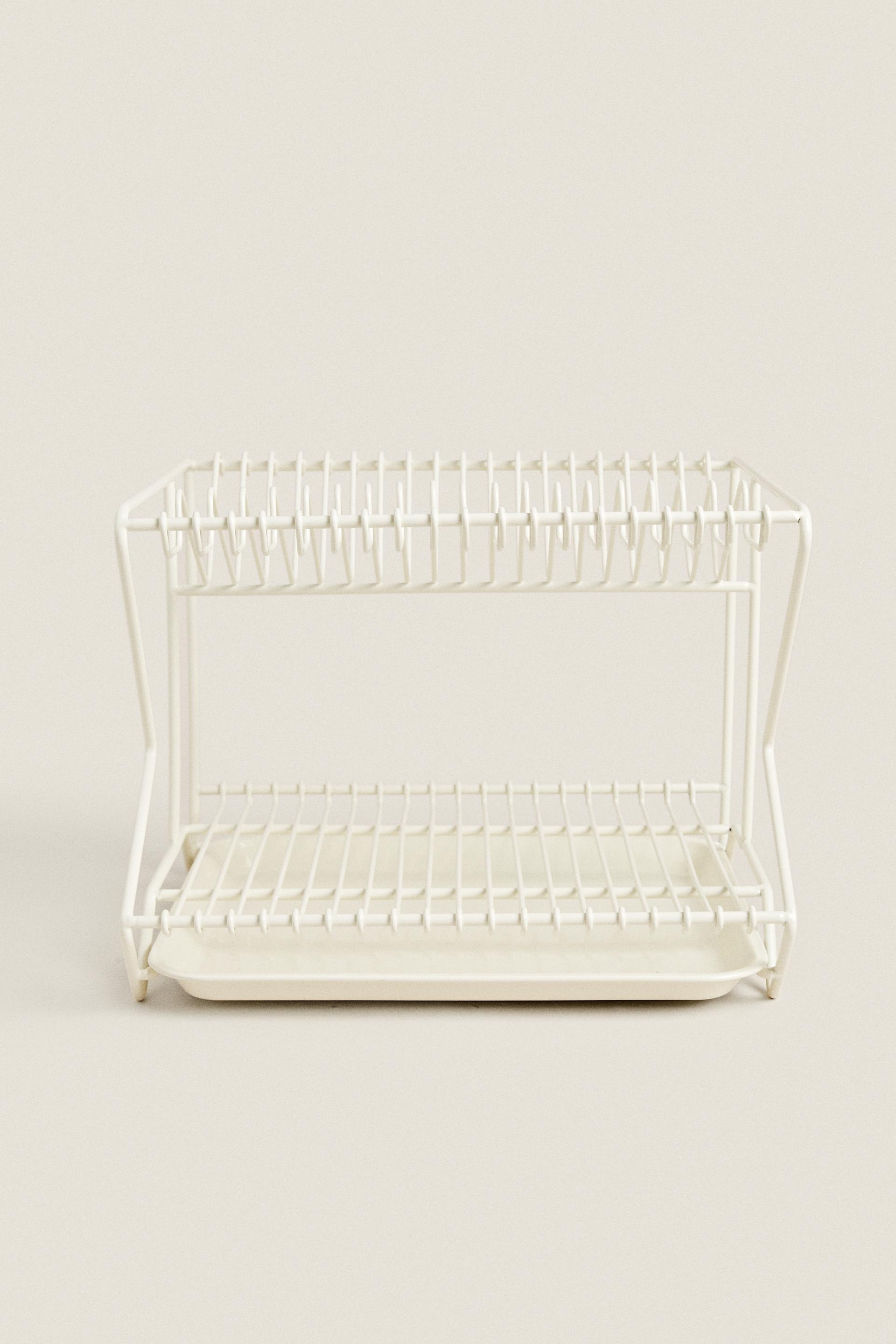 METAL DISH RACK WITH TRAY Cream ZARA United States metal-dish-rack-with-tray-cream-zara-united-states