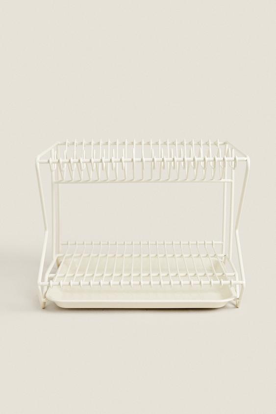 METAL DISH RACK WITH TRAY Cream ZARA United States