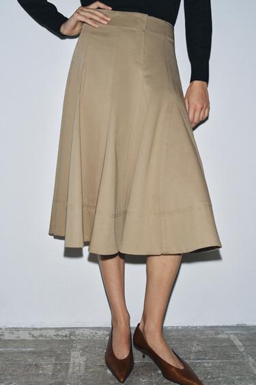 TRENCH COAT MIDI SKIRT ZW COLLECTION - light whisky by Zara - Image 3