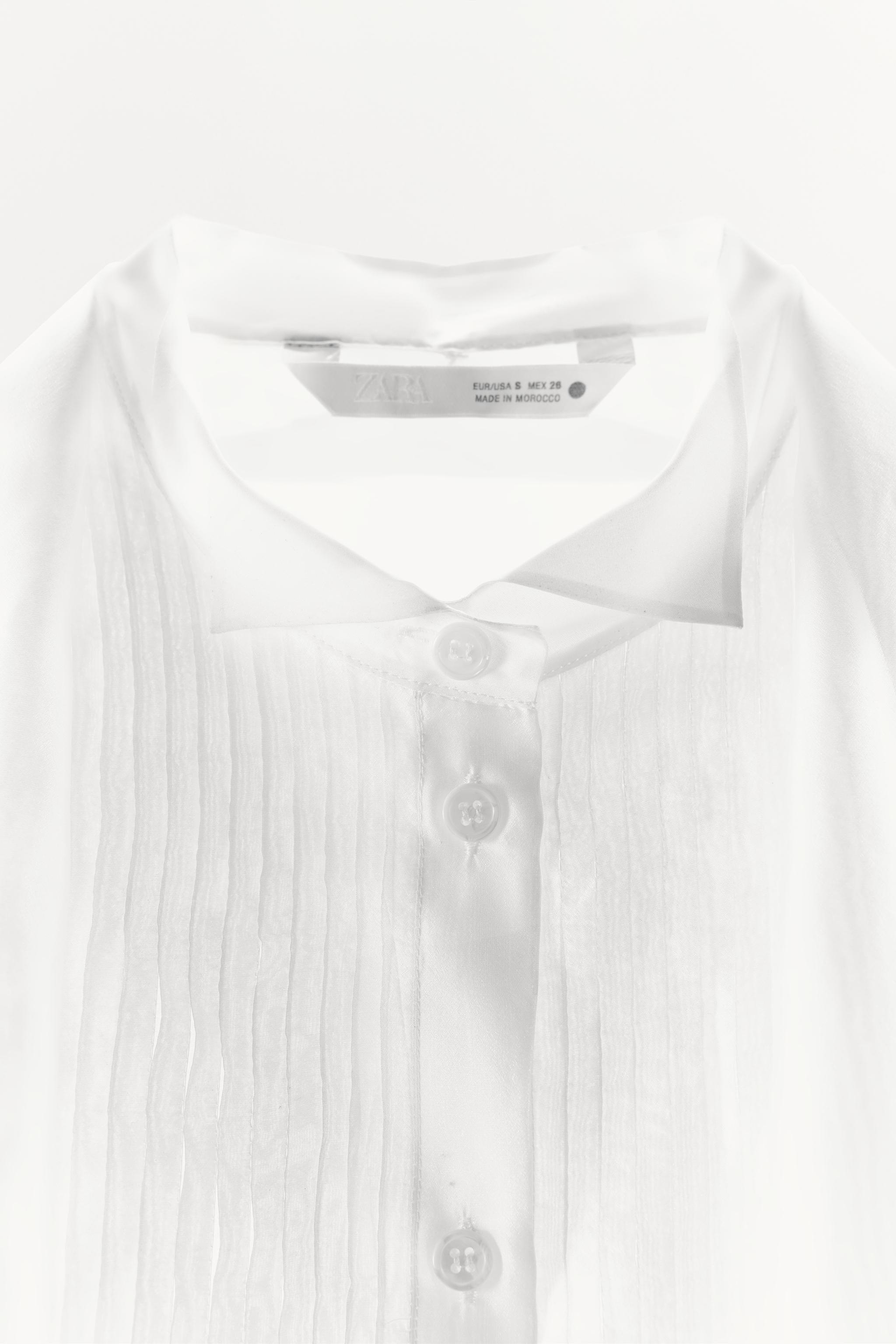 Женские рубашки Zara ZW COLLECTION SHORT SLEEVE TIE SHIRT — фото 8