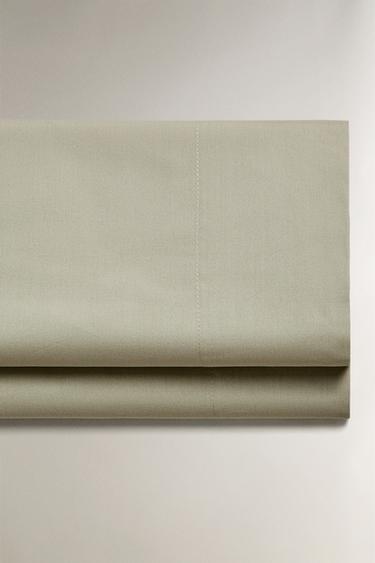 PERCALE COTTON FLAT SHEET (200 THREAD COUNT) - Mid-green by Zara