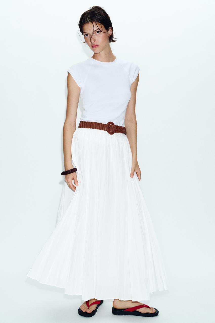 BELTED MIDI SKIRT - White | ZARA United States