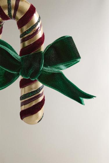 CANDY CANE CHRISTMAS TREE DECORATION - Green by Zara - Image 2