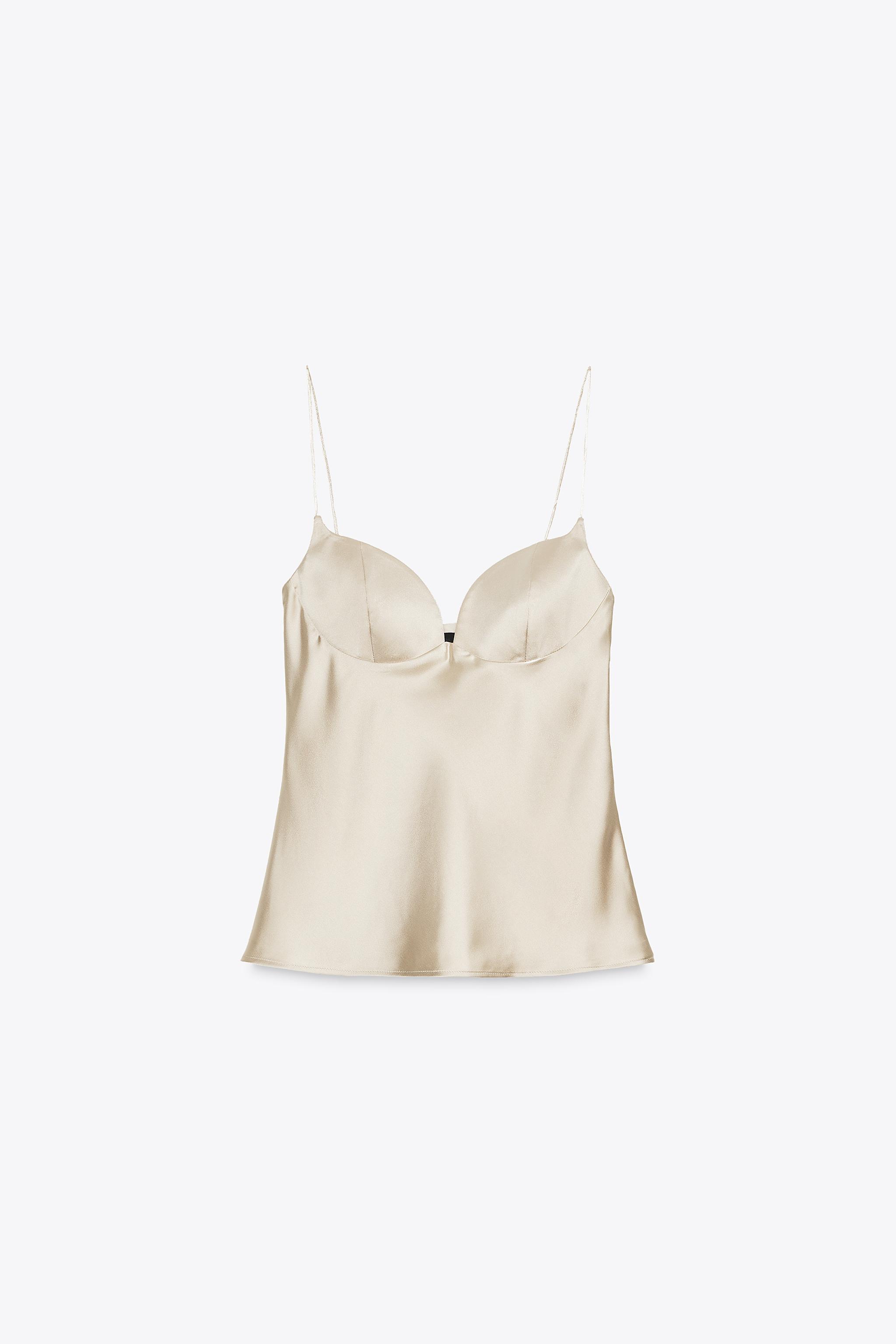 TOP SATINÉ DÉCOLLETÉ EN CŒUR